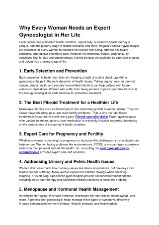 Best gynecologist dubai