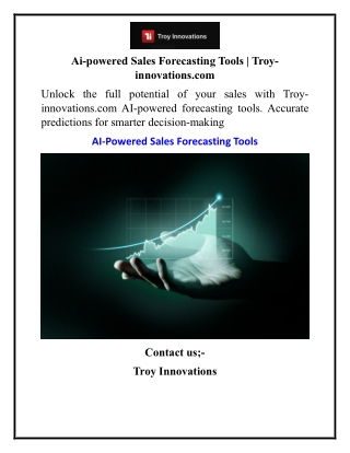 Ai-powered Sales Forecasting Tools | Troy-innovations.com