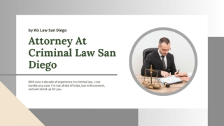 Attorney At Criminal Law San Diego