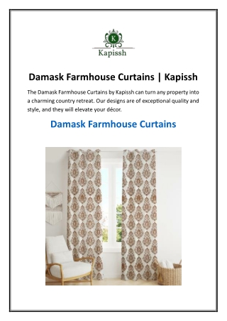 Damask Farmhouse Curtains