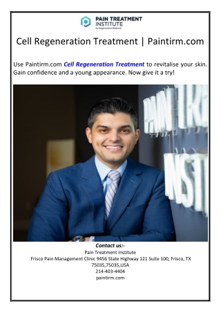 Cell Regeneration Treatment | Paintirm.com