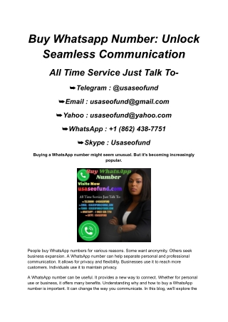 Buy Whatsapp Number_ Unlock Seamless Communication