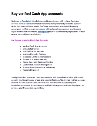 Top 7 trusted site Buy a verified Cash App accounts in 2025