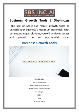 Business Growth Tools  Sbs-inc.us