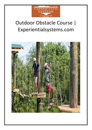 Outdoor Obstacle Course | Experientialsystems.com