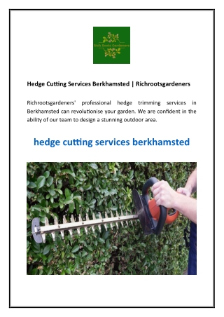 Hedge Cutting Services Berkhamsted