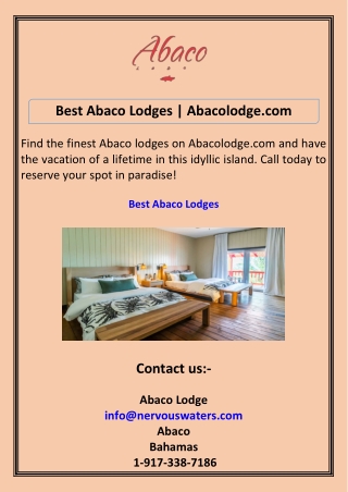 Best Abaco Lodges Abacolodge.com