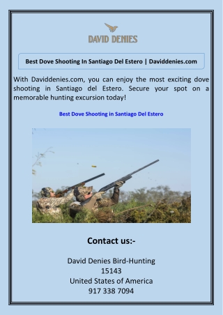 Best Dove Shooting In Santiago Del Estero Daviddenies.com