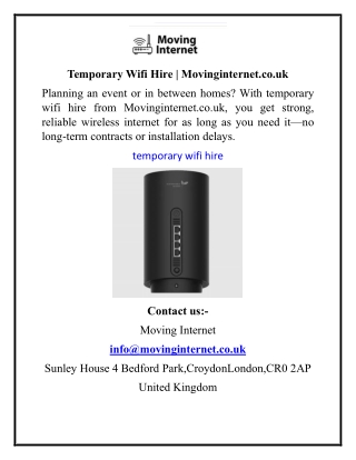 Temporary Wifi Hire  Movinginternet co uk