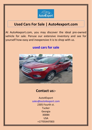 Used Cars For Sale Auto4export.com