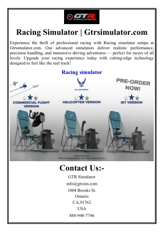 Racing Simulator | Gtrsimulator.com
