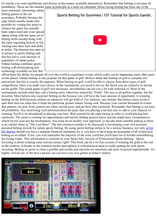 Sports Betting Secrets - 4 Beginner Strategies November 23 The Bet