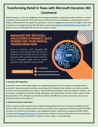 Transforming Retail in Texas with Microsoft Dynamics 365 Commerce