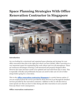 Smart Space Planning with Office Renovation Experts in Singapore