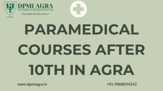 Paramedical Courses after 10th In Agra