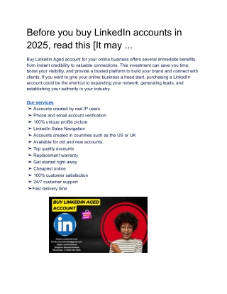 How And Where To Buy LinkedIn Accounts? New 2025 ...