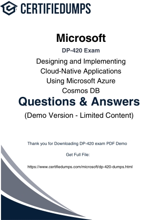 2025 Guide to DP-420 Certification – Cosmos DB Exam Dumps & Success Plan