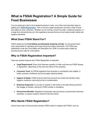 What is FSSAI Registration_ A Simple Guide for Food Businesses