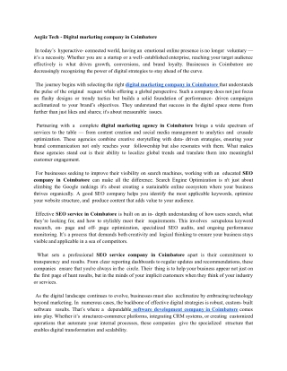 Aegiiz Tech - Digital marketing company in Coimbatore