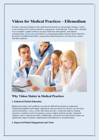 Videos for Medical Practices – ERemedium