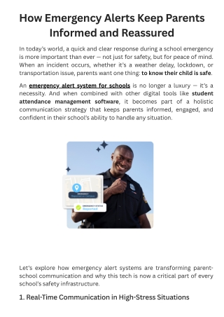 How Emergency Alerts Keep Parents Informed and Reassured