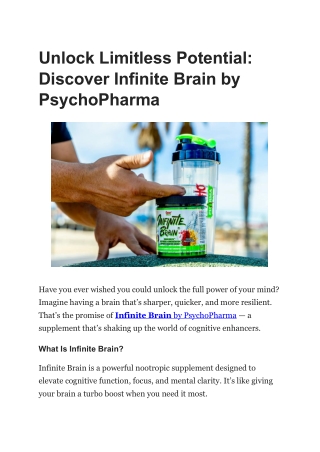 Unlock Limitless Potential Discover Infinite Brain by PsychoPharma