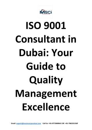 ISO 9001 Consultant in Dubai