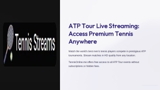 ATP Tour live streaming