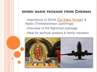 shirdi nasik package from Chennai