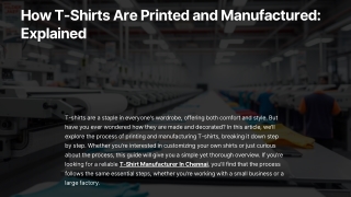 How T-Shirts Are Printed and Manufactured Explained