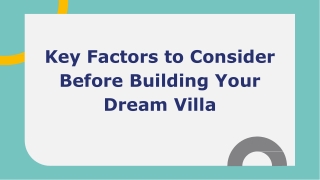 Key Factors to Consider Before Building Your Dream Villa