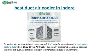 best duct air cooler in indore