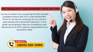AVG Ultimate Error Code 0xE001F90F 1(800)-319–0494