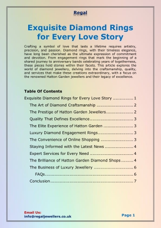 Exquisite Diamond Rings for Every Love Story