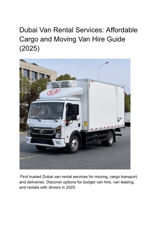 Delivery Van Rentals