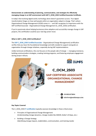 C_OCM_2503 OrganizationalChangeManagement