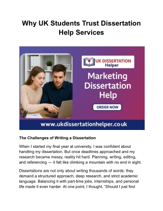 UK Dissertation Help_ Reliable Services for Student Success