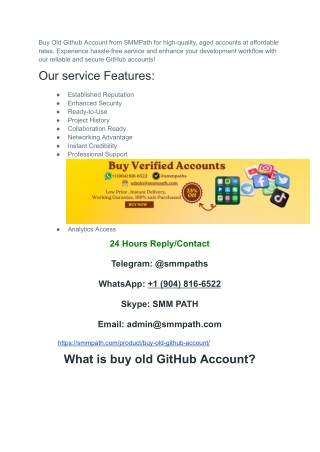 Buy Old GitHub Account for Proven Projects