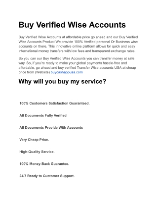 Buy Verified Wise Accounts