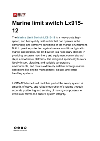 Marine limit switch Lx915-12