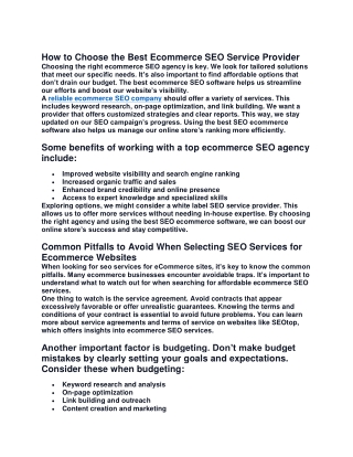 reliable ecommerce seo company