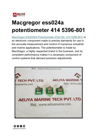 Macgregor ess024a potentiometer 414 5396