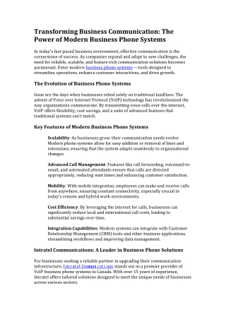 Intratel: Your Partner in Advanced VoIP Business Phone Solutions