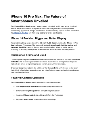 iPhone 16 Pro Max