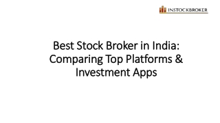 Best Stock Broker in India - Instockbroker
