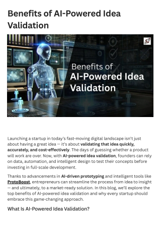 Benefits of AI-Powered Idea Validation