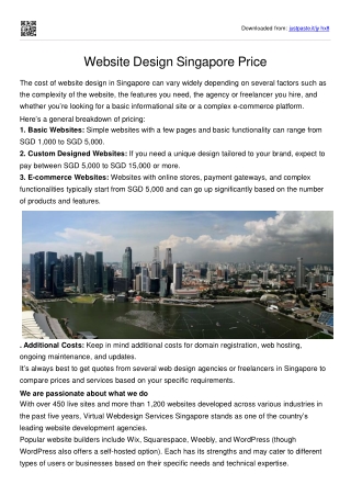 Website Design Singapore Price virtual