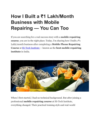 How I Built a ₹1 LakhMonth Business with Mobile Repairing - You Can Too