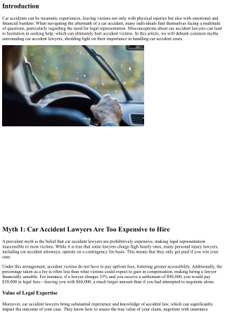 Debunking Common Myths About Car Accident Lawyers