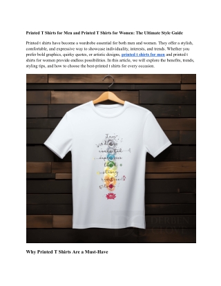 Printed T Shirts for Men and Printed T Shirts for Women_ The Ultimate Style Guide